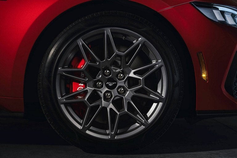 2024 Ford Mustang® model with a close-up of a wheel and brake caliper | Edd Rogers Valley Ford in Sparta TN